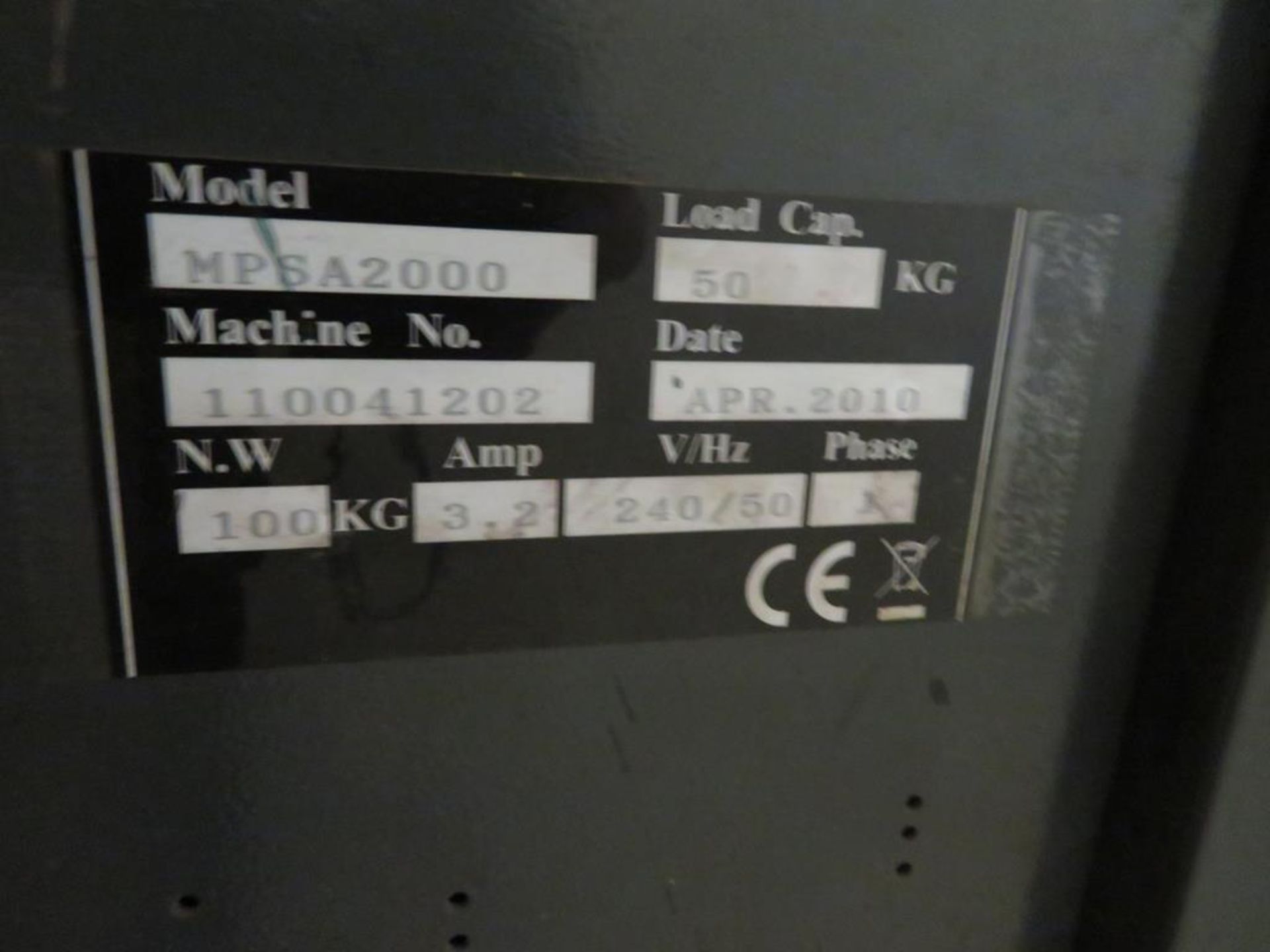 2010 Maillis Model MPSA2000 Strapping Table - Image 2 of 2