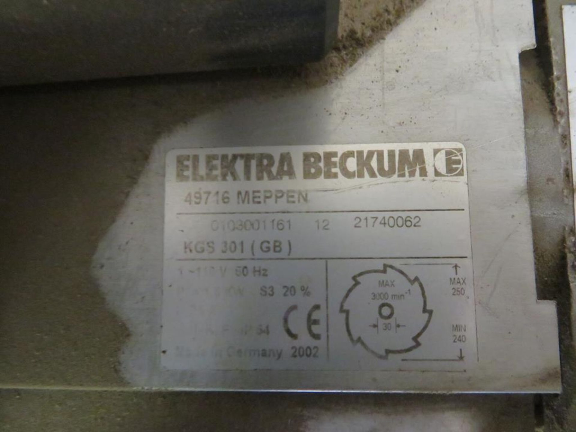 2002 Elektra Belkum KGS301? 110V Mitre Saw - Image 2 of 2