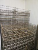 22 x wire Baskets (75 x 50 x 12cn deep), 2 x Four Wheel Dollies and a Qty of Baking Sheets