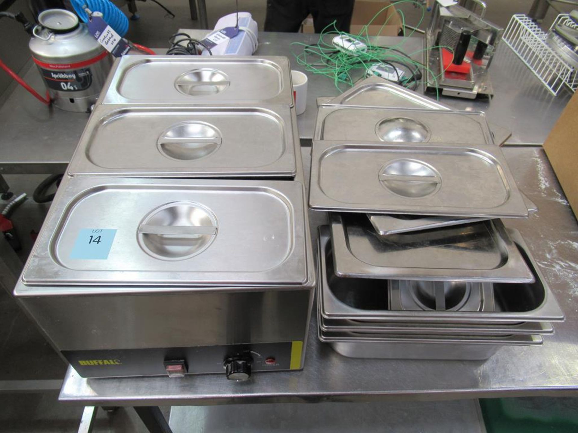 Buffalo 3 section Bain Marie with various spare parts