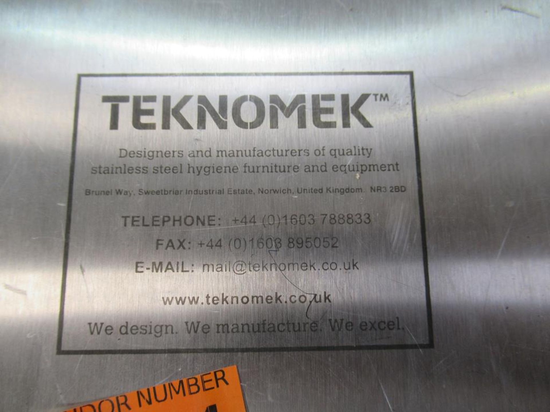 Teknomek stainless steel Work Station/Desk - Image 2 of 3