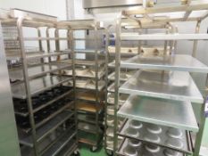 4 x MX Oven 10 Tray Oven Racks & a Qty of Trays