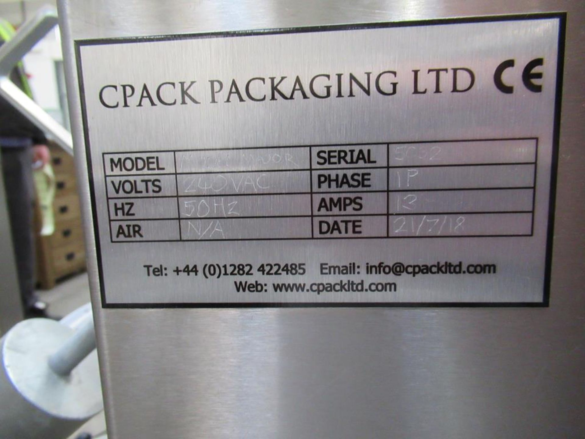 C Pack Model Major Pleat Wrapper (2 Sizes) 240v Serial Number 5032 (2018) - Image 4 of 6