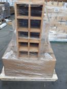 (ED24) PALLET TO CONTAIN 5 x NEW OAK 10 BOTTLE WINE RACK UNITS. RRP £307 EACH.