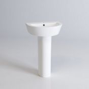 10 BRAND NEW BOXED LYON II BASIN & PEDESTAL - SINGLE TAP HOLE.RRP £229.99.Made from White Vitreous
