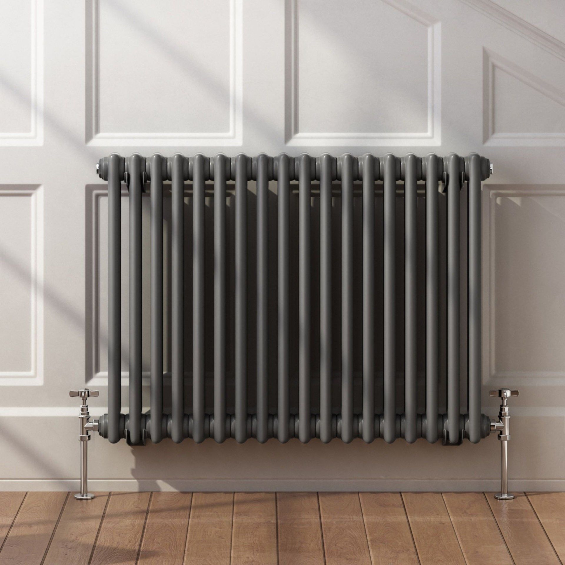 5 BRAND NEW BOXED 600x828mm Anthracite Double Panel Horizontal Colosseum Traditional Radiator.RRP £