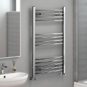 6 BRAND NEW BOXED 1200x600mm - 20mm Tubes - RRP £219.99.Chrome Curved Rail Ladder Towel Radiator.