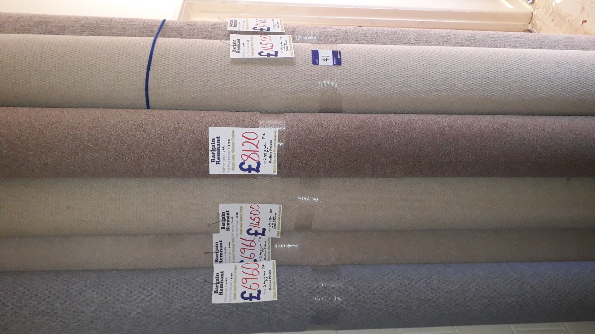 6 x Part Rolls of Various Wool and Polyester Carpet