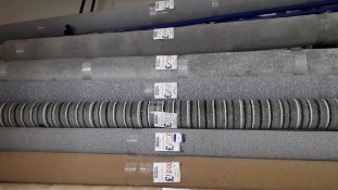 8 x Part Rolls of Various 4m x 5m Width Carpet - (Carpet rack not included) Located Upstairs