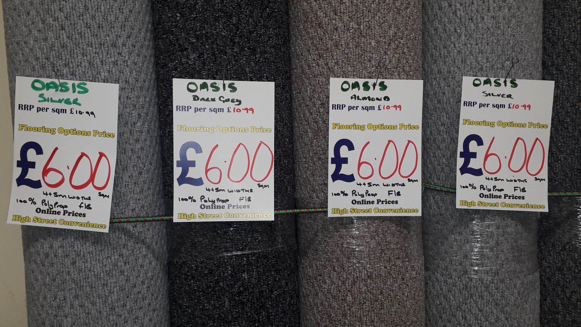 11 x Rolls of Oasis Carpet Comprising of 4 x Silver (3 x 2.9 x 4m & 1 x 2.9 x 5m) 2 x Dark Taupe 2.9 - Image 2 of 4