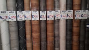 13 x Part Rolls of Various 2m Width Lino Flooring – Located Upstairs