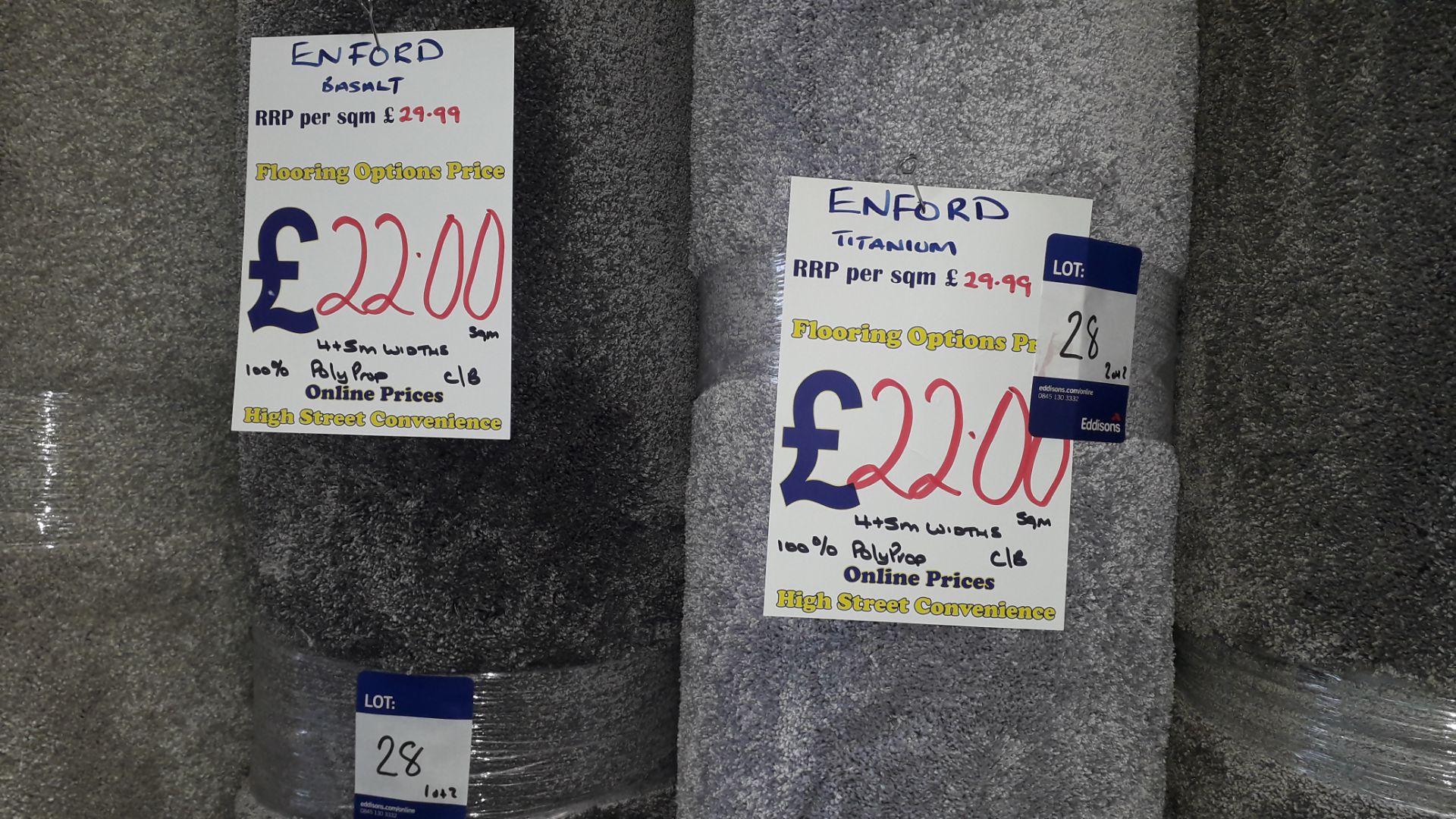 2 Rolls of Enford Carpet Comprising of 1 x Basalt 2.90m x 4m Rp. £22 Sqm, 1 x Titanium 2.90m x 4m - Image 2 of 2