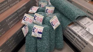 10 x Oriental Weavers Opus Shag Teal 0.6 x 1.10 Rugs Rp. £10 Each