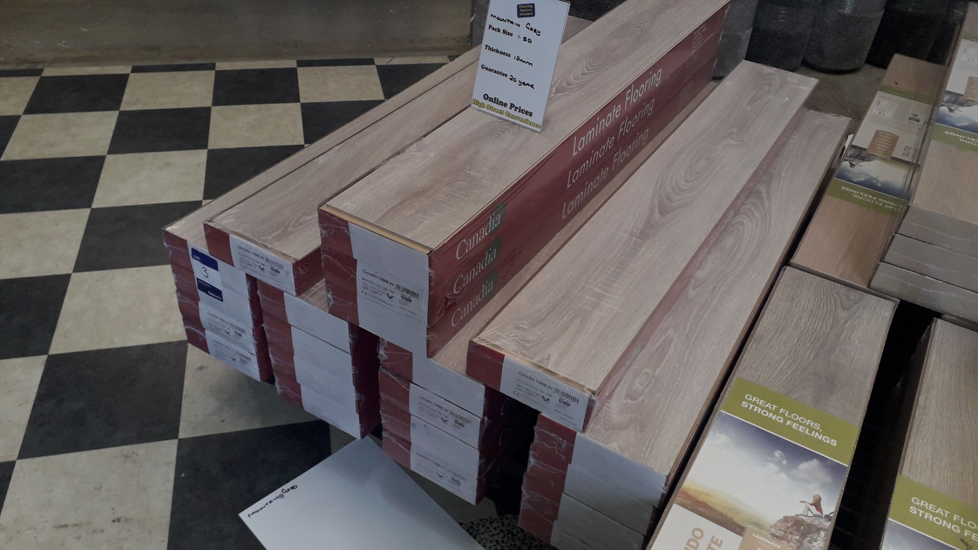 21 Packs of Canadia 12mm 4v Mountain Grey Oak Laminate Flooring – 1.4950m2 Per Pack - Image 2 of 3