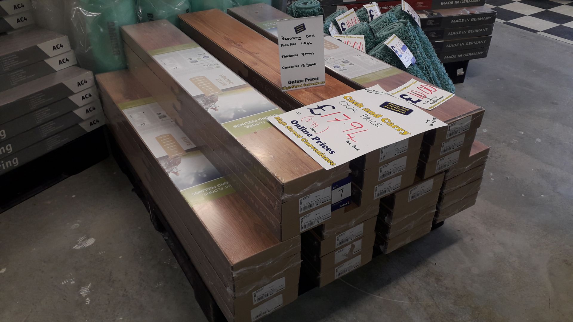 25 Packs of Solid Elite 8mm Portland Laminate Flooring 2m² Per Pack – RP £17 per pack