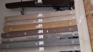 10 x Part Rolls of Various 4m Width Carpet - (Carpet rack not included) Located Upstairs