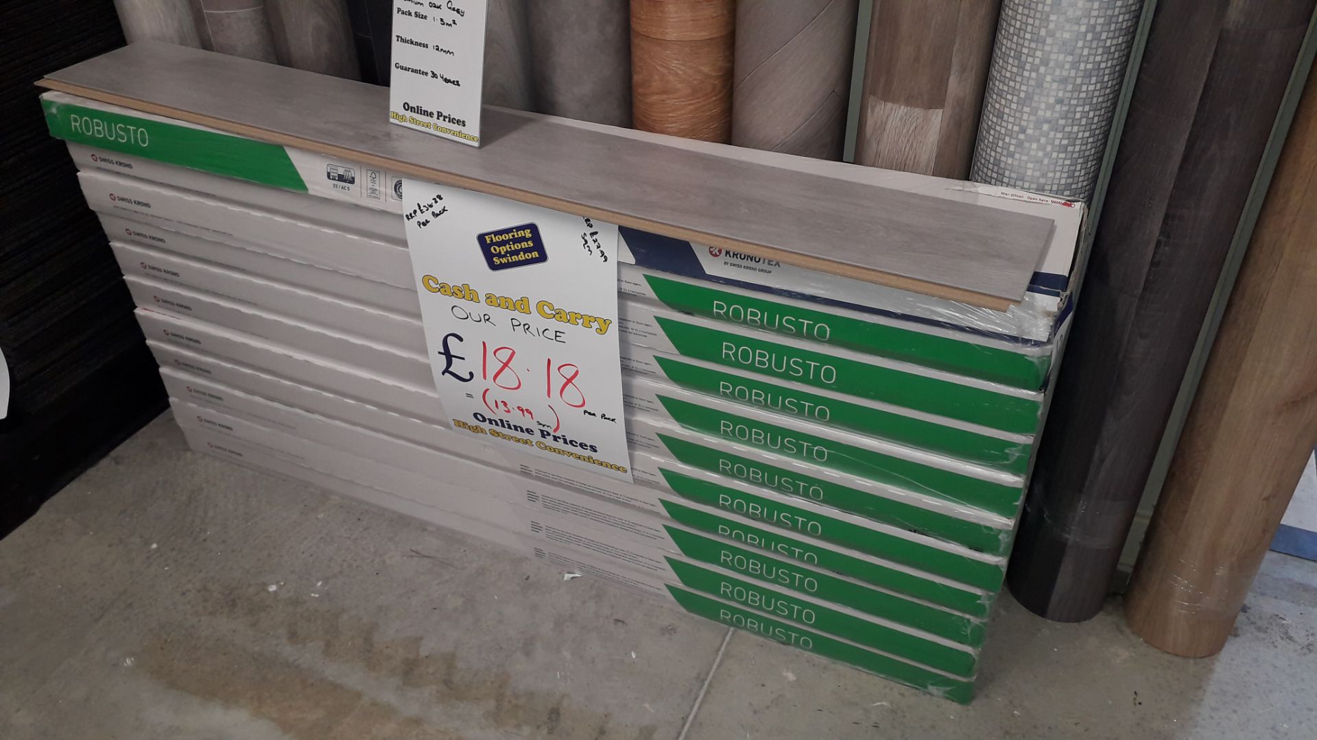 11 Packs of Krontex Robusto 12mm Premium Oak Grey Laminate Flooring 1.29m² Per Pack - Image 2 of 3