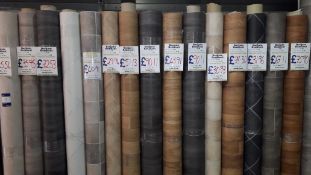 15 x Part Rolls of Various 2m Width Lino Flooring – Located Upstairs