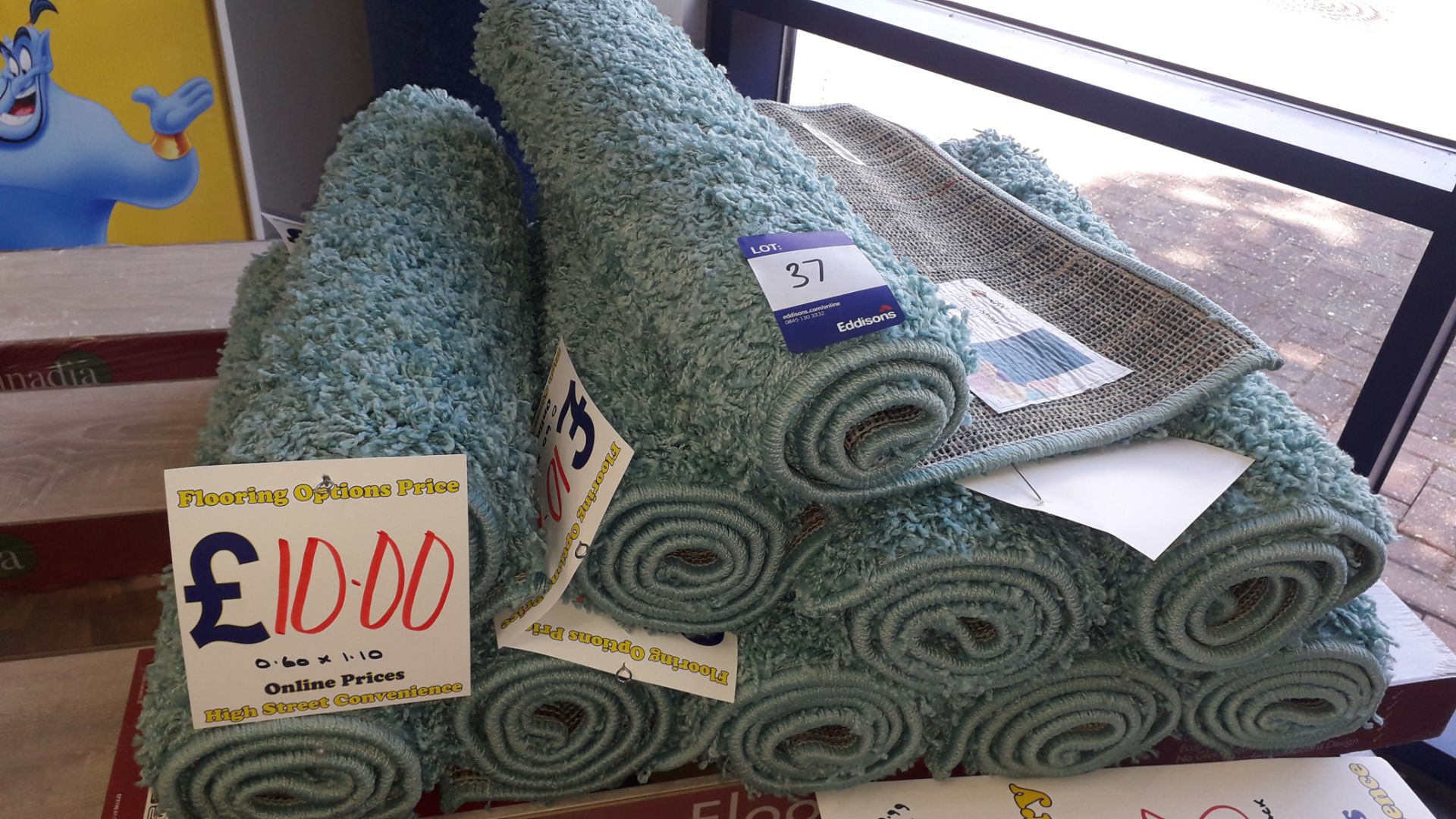 10 x Oriental Weavers Opus Shag Teal 0.6 x 1.10m Rugs – RP £10 each