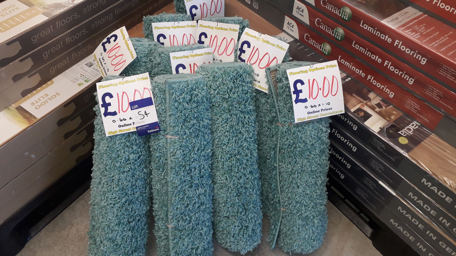 10 x Oriental Weavers Opus Shag Teal 0.6 x 1.10 Rugs Rp. £10 Each