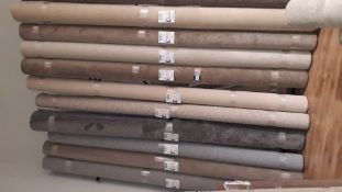 11 x Part Rolls of Various 4m Width Carpet - (Carpet rack not included) Located Upstairs