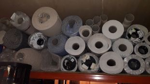 Contents of Racking to include Quantity Various Length Carpets Lino, Underlay, and Profile Bars