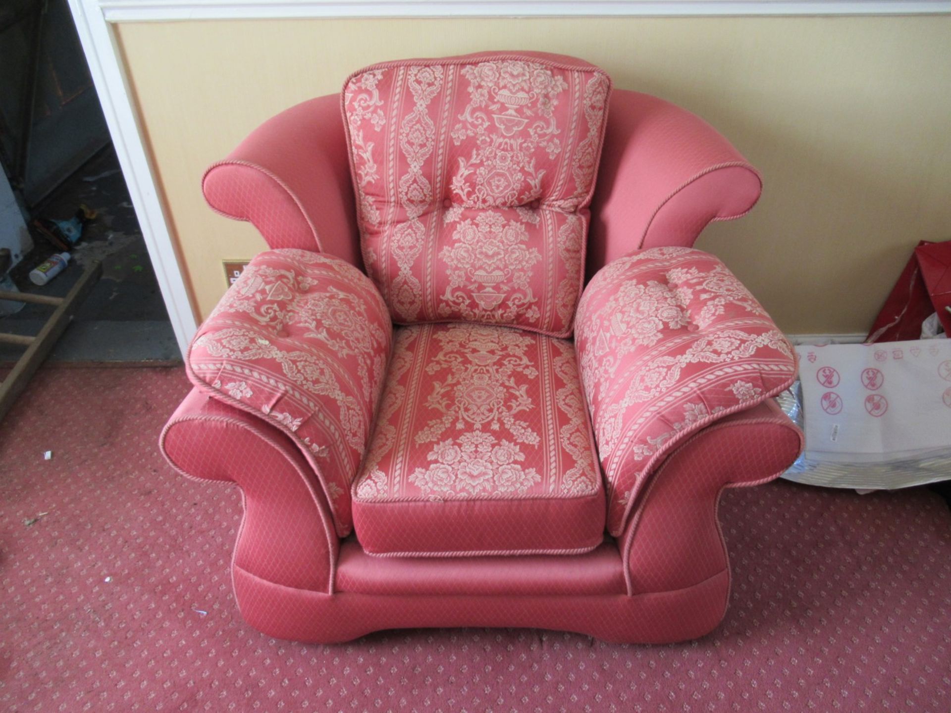 3 Seater Upholstered Sofa with Upholstered Chair - Image 2 of 2