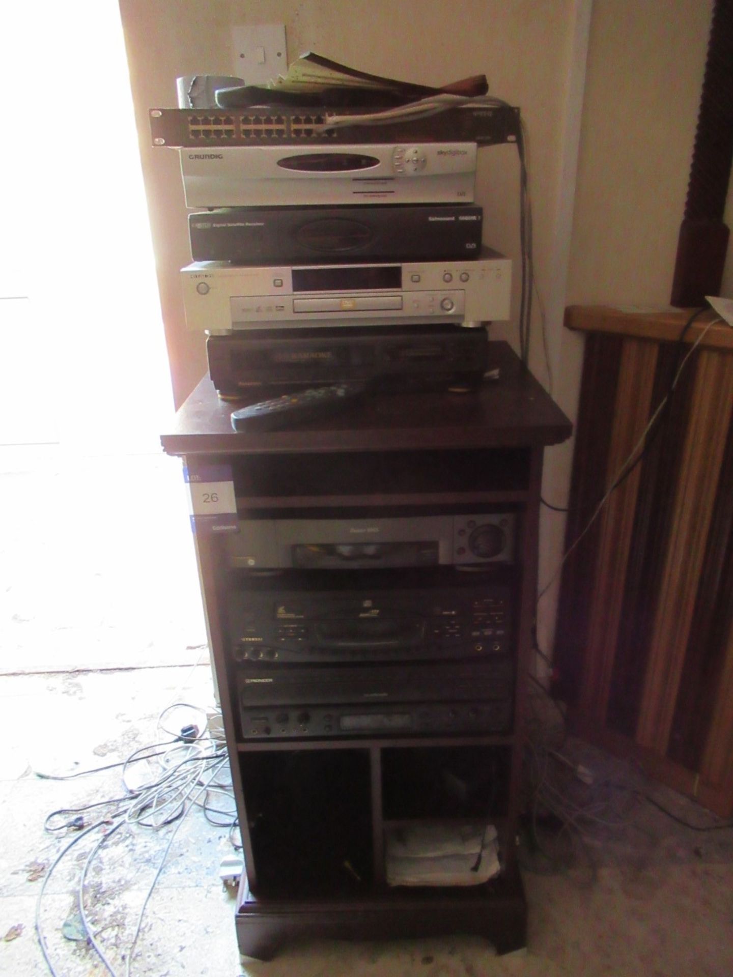 Various Video Recorders / DVD Players and Satellite Receiver Units, Karaoke etc. to Cabinet (Located