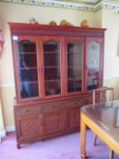 Rosewood Effect Oriental Themed Multi Cupboard / Drawer Display Cabinet 2060x1820x480mm