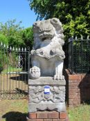 2 x Oriental Gate Statues Approx. Height 1300mm Base 485 x 610mm