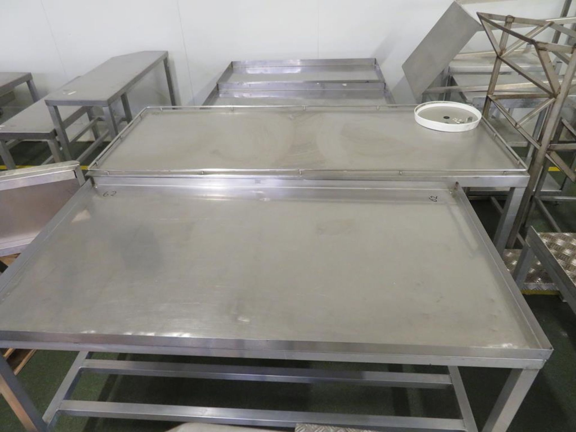 Qty of small Stainless Stands, 2 x Access Platforms, 4 x Lecterns, 2 x Cabinets, Qty of Stainless &