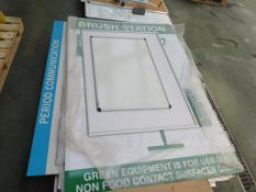 5 x Mobile clothes rails, 3 x pallets of white boards, Kobe Wet & Dry Vacuum Cleaner etc