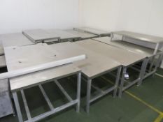 10 x Stainless Steel topped tables with Aluminium bases (the largest 1800 x 750mm)