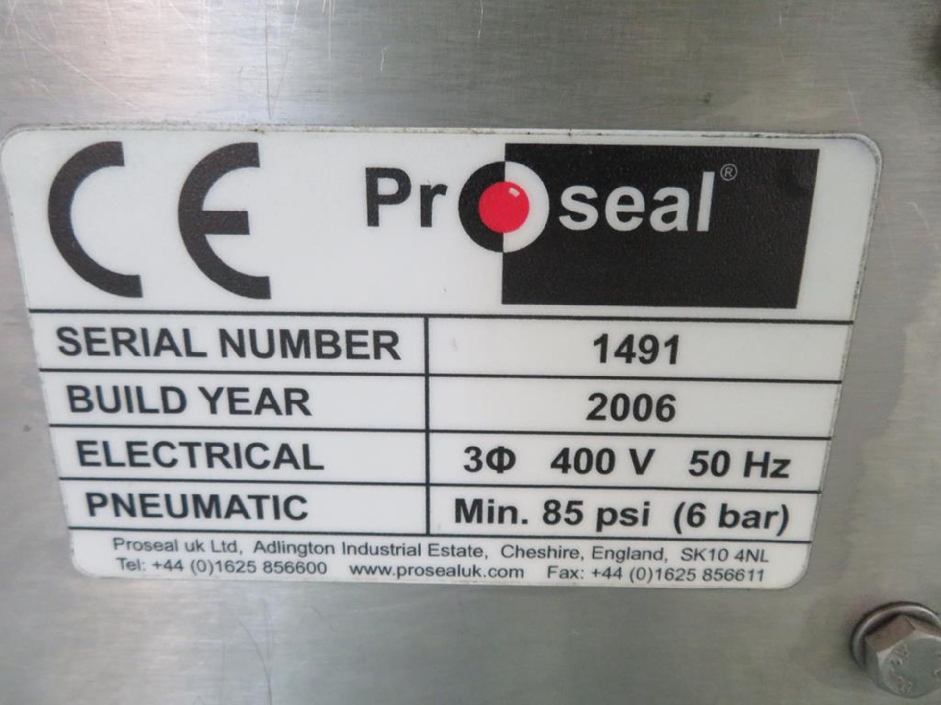 2006 Proseal SP30 Tray Sealing Machine S/N 1491 c 6m long - Image 3 of 11