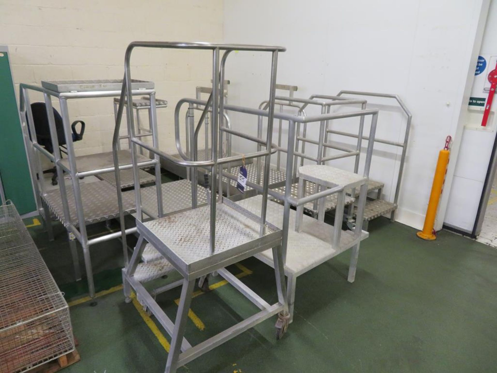 15 x various Stainless Steel & Aluminium Factory Stands, Gantries and Access Steps (the largest with