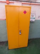 Double door chemical cabinet and a chemical storage chest.