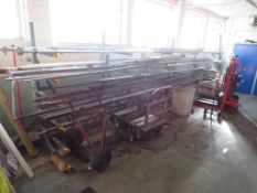 Cantilever Steel Rack and a Quantity of Steel Stock