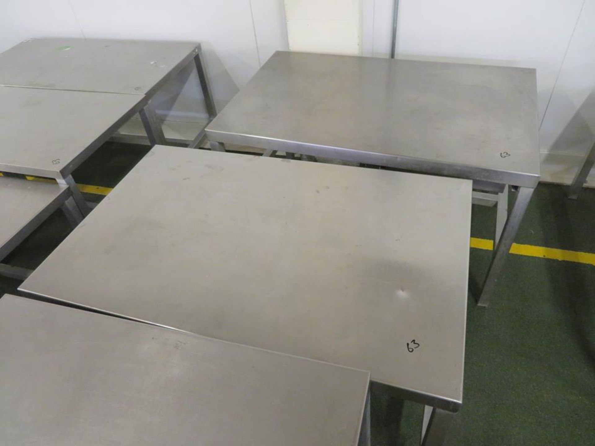 10 x Low Level Stainless Steel Tables, some with Aluminium Bases (the largest 1200 x 750mm) - Image 2 of 2