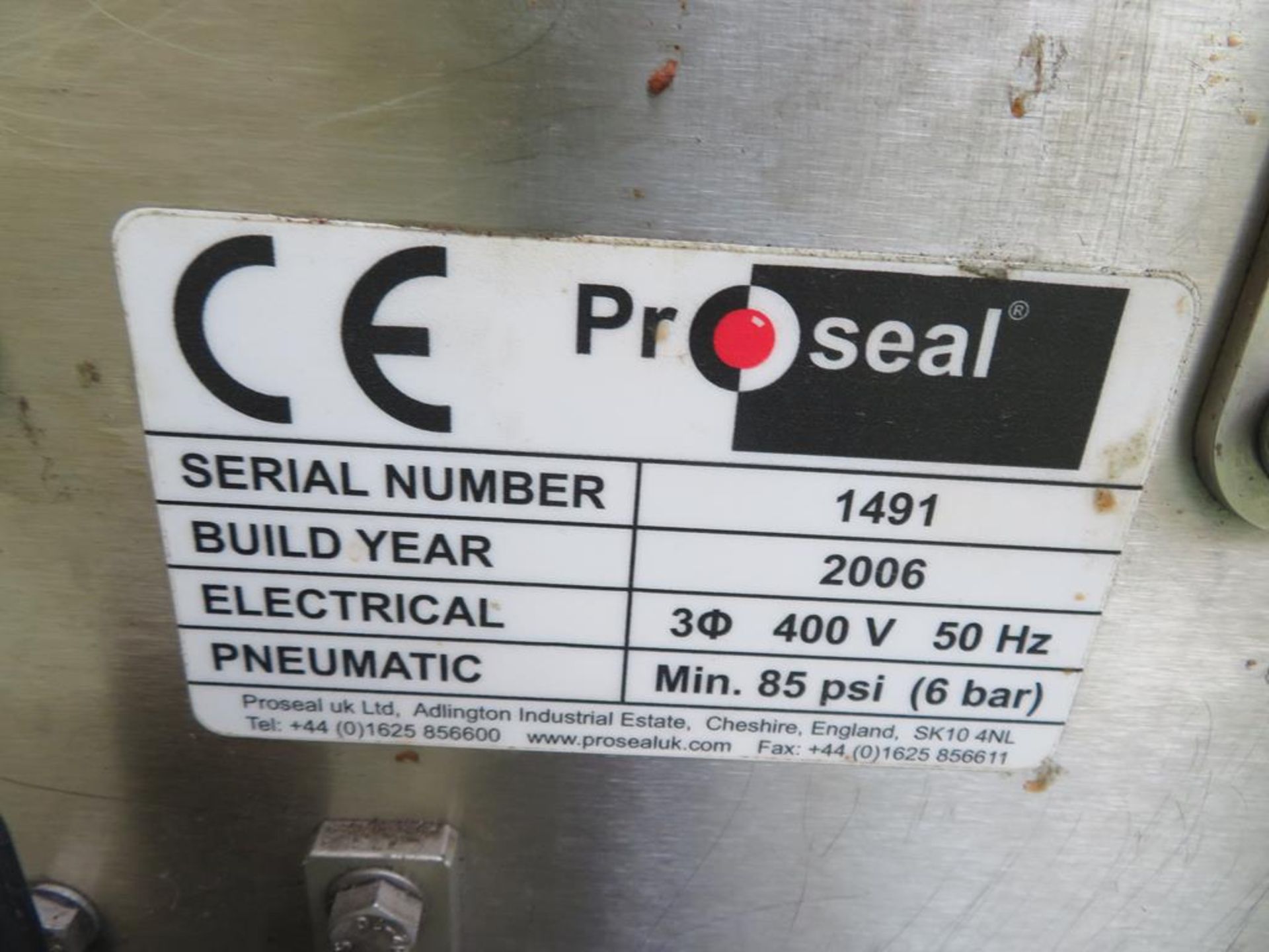 2006 Proseal SP30 Tray Sealing Machine S/N 1491 c 6m long - Image 10 of 11