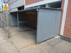 Corrugated steel bike shelter