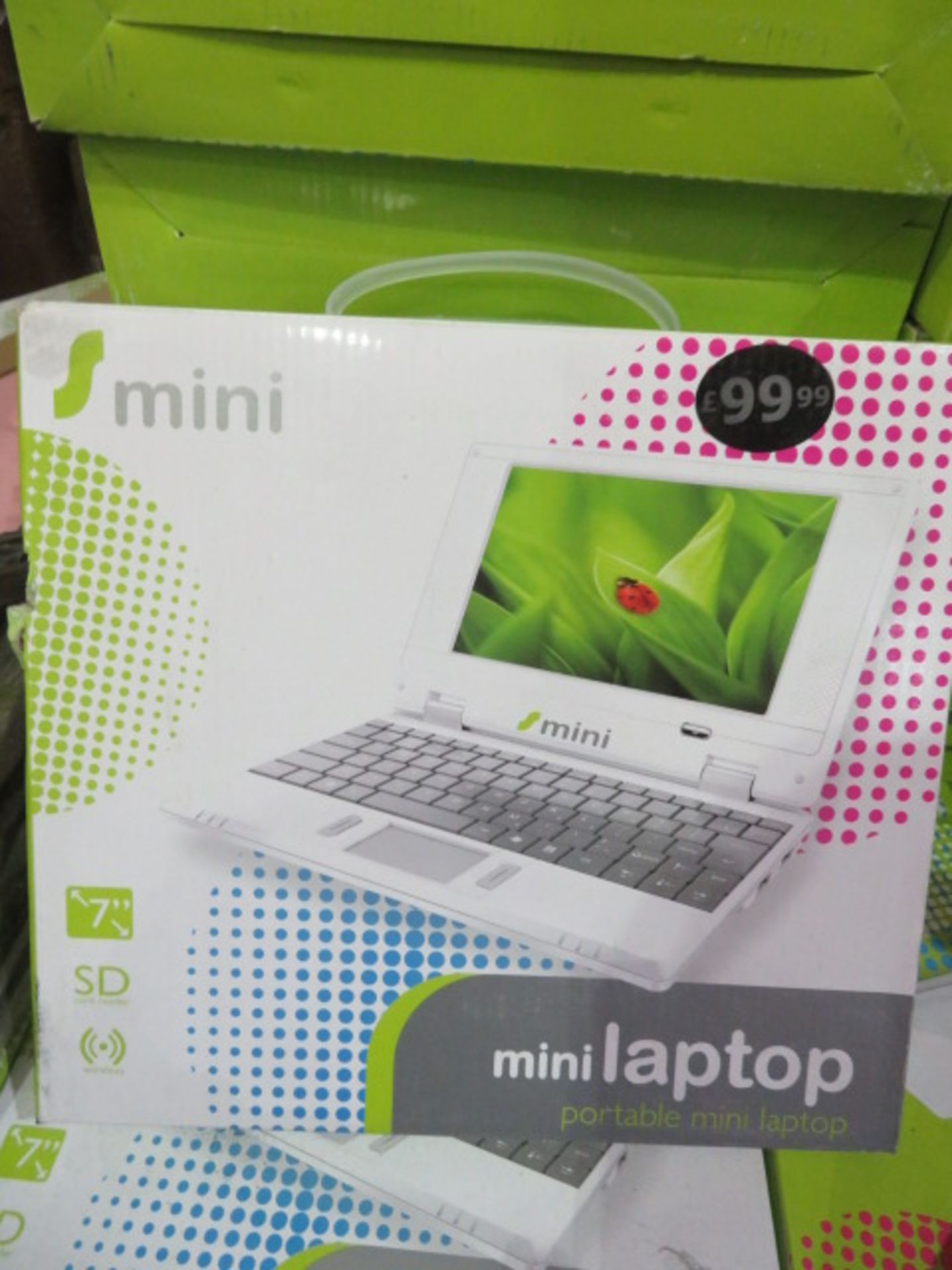 10 x S MINI - MINI PORTABLE LAPTOP - 7 INCH - SD CAR READER - WIRELESS. PRICED AT £99.99 EACH. NOTE: