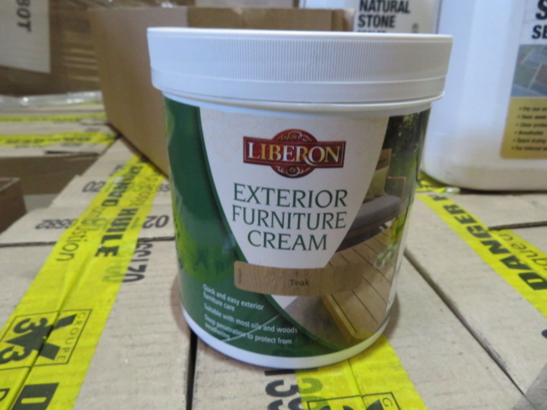 36 x SEALED TUBS OF 1L LIBERON EXTERIOR FURNITURE CREAM IN TEAK