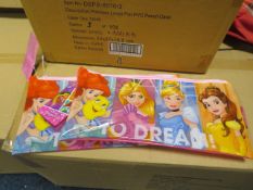 240 x BRAND NEW DISNEY PRINCESS LARGE FLAT PVC PENCIL CASES. RRP £4.99 EACH