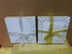 360 X BRAND NEW PACKS OF 4 WOODEN COSTERS WITH GLITTER EFFECT IN GOLD & SILVER