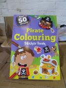 80 x BRAND NEW PIRATE COLOURING STICKER BOOKS. CONTAINS OVER 50 STICKERS. PRICE MARKED AT £4.99