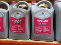 8 x SEALED BLUECOL 5L OE 30/34 COOLANT MEETS OEM REQUIRMENTS. EXTENDED LIFE ANTIFREEZE