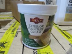 36 x SEALED TUBS OF 1L LIBERON EXTERIOR FURNITURE CREAM IN TEAK