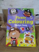 80 x BRAND NEW PIRATE COLOURING STICKER BOOKS. CONTAINS OVER 50 STICKERS. PRICE MARKED AT £4.99