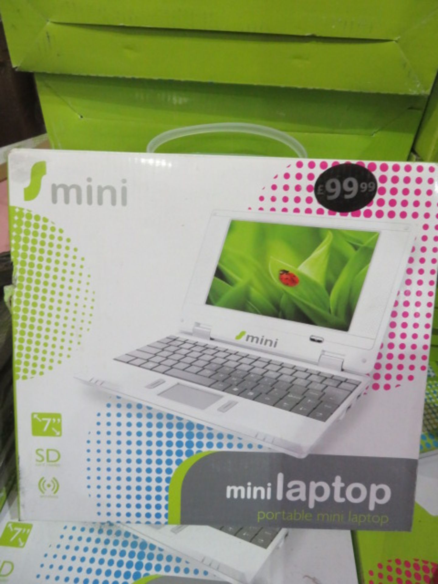 10 x S MINI - MINI PORTABLE LAPTOP - 7 INCH - SD CAR READER - WIRELESS. PRICED AT £99.99 EACH. NOTE: