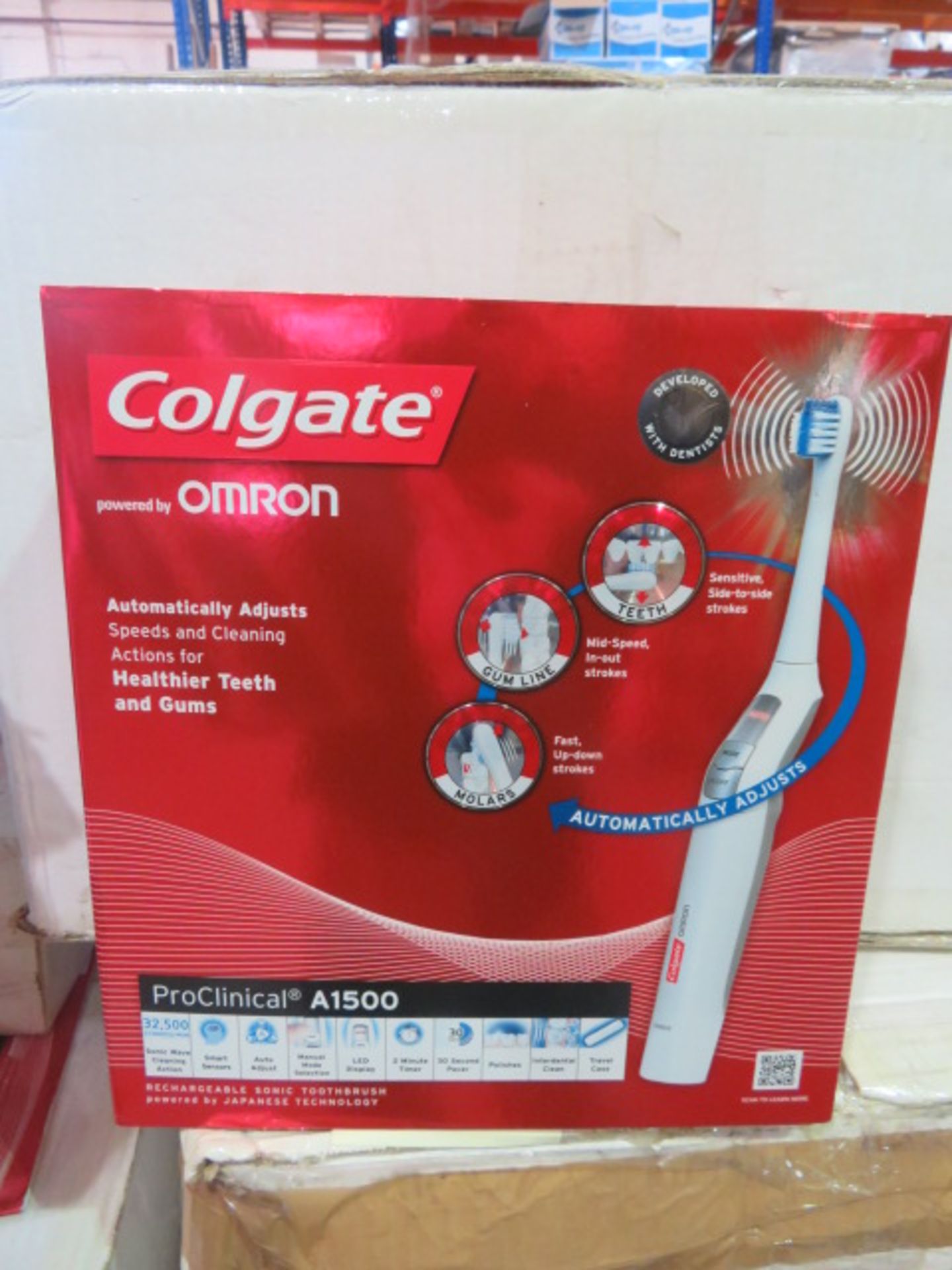 5 x COLGATE OMRON PRO CLINICAL A1500 ELECTRIC TOOTHBRUSH SETS. NOTE: UNCHECKED CUSTOMER RETURNED